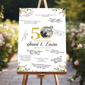 50th Anniversary Guest Book Alternative, Golden Wedding Anniversary Party Decoration, 50th Anniversary Keepsake for Couples Parents, Sign