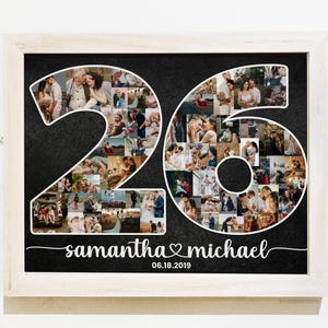 26e verjaardagscadeau voor man en vrouw, 26 jaar huwelijkscadeau hem haar ouders stellen, huwelijk 26 jaar samen, gepersonaliseerde collage