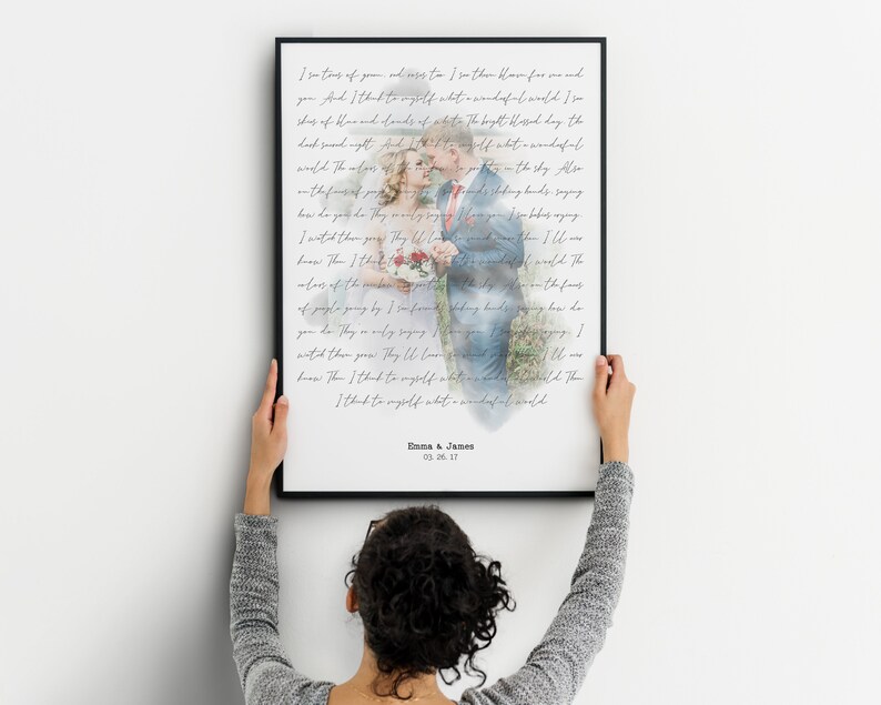 song lyrics print anniversary gift for parents 6th wedding anniversary gift for him song lyrics wall art Cotton anniversary gift for him
