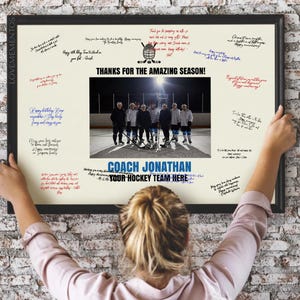Ice Hockey Coach Gift, Hockey Coach Gift from Team, Coach Retirement Gift, Thank you Coach, Hockey Coach Card, Hockey Team Signature