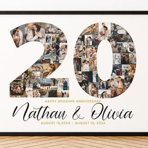 20th Anniversary Gift for Wife, Custom 20th Anniversary Photo Collage, 20th Anniversary Gift for Husband Men, 20th Anniversary Ornament