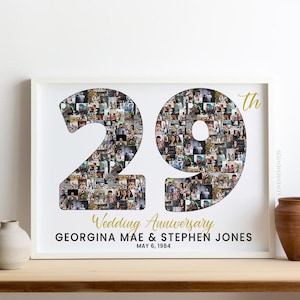 Regalo de aniversario de 29 años para él y ella, tarjeta de regalo de aniversario de bodas número 29 para parejas, imagen svg, regalo de aniversario número 29 para esposo y esposa