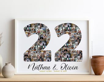 Cadeau d'anniversaire de 22 ans pour lui, carte-cadeau de 22e anniversaire de mariage pour couple image svg, cadeau de 22e anniversaire pour mari femme