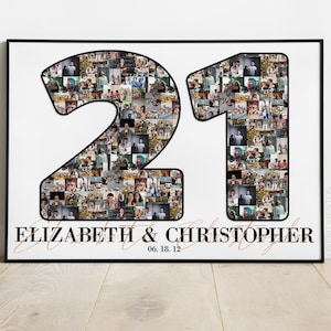 Regalo de aniversario de 21 años para él y ella, tarjeta de regalo de aniversario de bodas número 21 para parejas, imagen svg, regalo de aniversario número 21 para esposo y esposa
