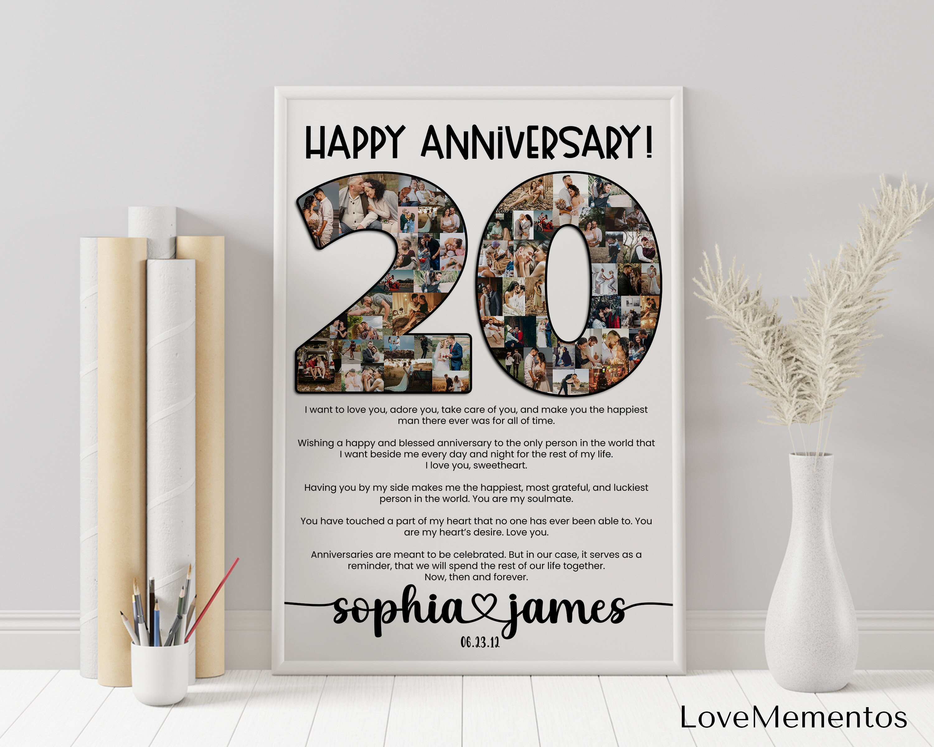 Custom 20 Years Anniversary Gift for Husband 20th Wedding Etsy