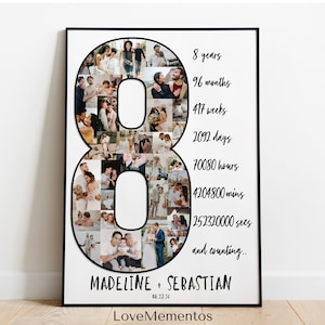 Regalo del octavo aniversario para ella, regalo del octavo aniversario para él, regalo del octavo aniversario de bodas para esposo y esposa, cerámica de bronce, tarjeta de aniversario