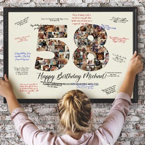 58. Geburtstag Dekoration Gästebuch Schild, 58. Geburtstag Geschenk Männer Frauen, 58. Geburtstag Party Einladung Poster, 58. Geburtstag Karte Für Ihn Sie