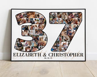 Sottobicchiere Lucido Con Dedica "Happy Anniversary 37 Years To The Greatest Wife In The World", 9x9 Cm