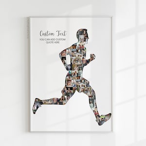 Läufer Geschenk, laufende Fotocollage, Marathon Poster, Sprinter Geschenk, Laufliebhaber, Marathon Athlet, Laufcoach, Marathon Trainings Athlet