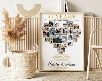 50 Years of Marriage Gift for Parents, 50th Wedding Anniversary