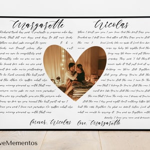1st Wedding Anniversary Gifts for Husband, 1 year Anniversary Gift for Wife, Wedding Vows Wall Art, Anniversary Gift for Him, First Wedding