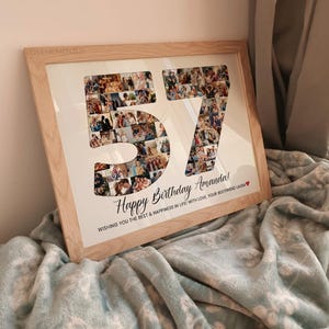 Benutzerdefinierte 57. Geburtstag Geschenk Fotocollage, 57. Geburtstag Geschenk für Männer, 57. Geburtstag Party Dekoration Banner Schild Poster, 57. Geburtstag Frauen