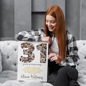 31st Birthday Gift Photo Collage Countdown, 31 reasons why we love you, 31st birthday gift for her him, 31st birthday card invite poster