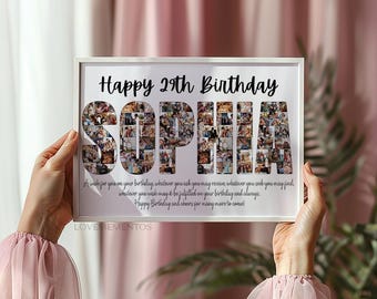 Happy 29th Birthday Banner – Großes Rückwand-Banner (200x119 Cm) In Schwarz & Silber | Mit Seil Zum Aufhängen | Für Geburtstagsparty-Deko
