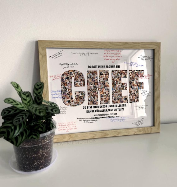 Chef Foto Collage, Abschiedsgeschenk Chef Ruhestand, Danke Boss Geschenk, Kollegen Abschied Idee, Büro Lebewohl Geschenk, boss retirement
