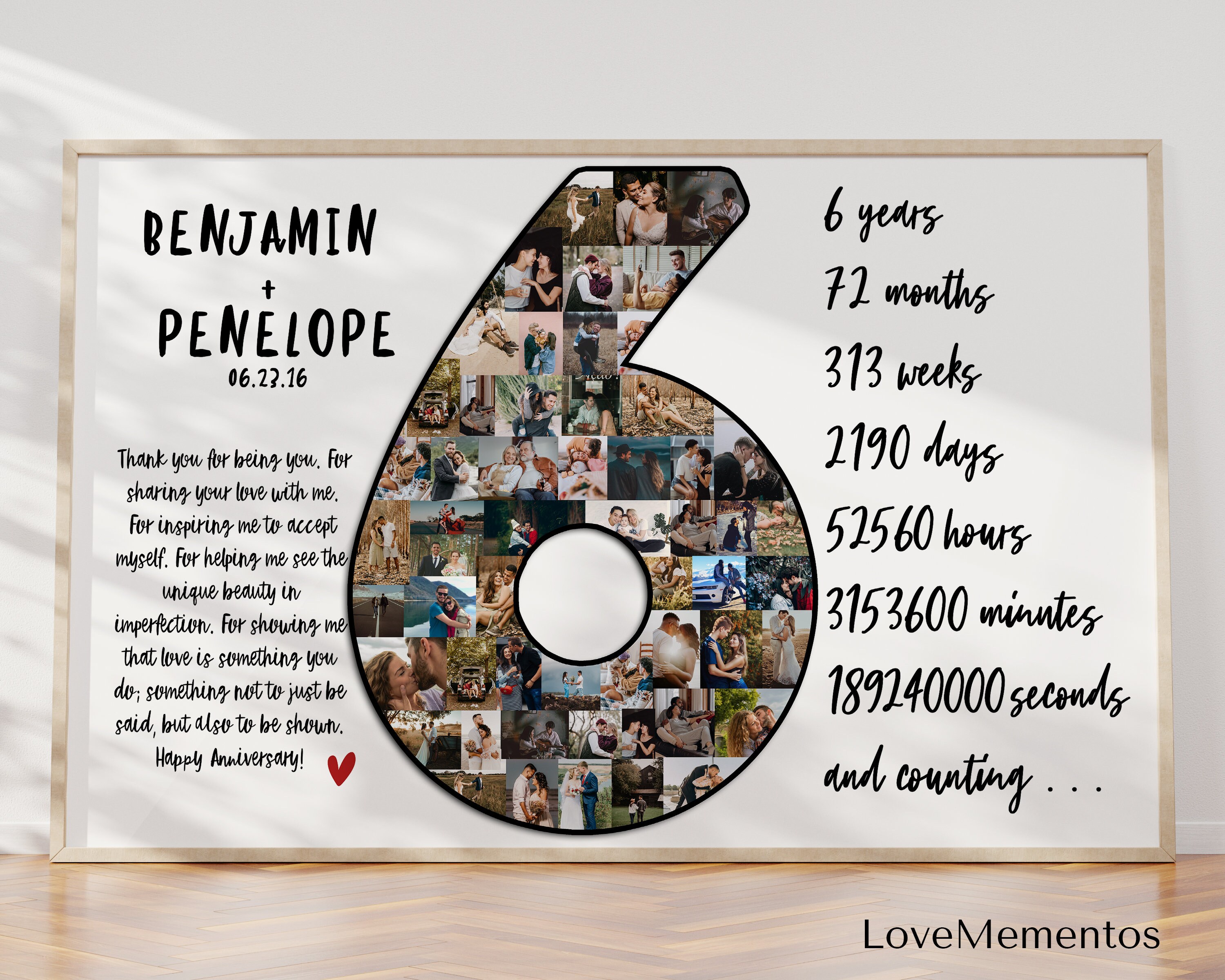 6 Years Anniversary Gift for Wife 6th Wedding Anniversary | Etsy