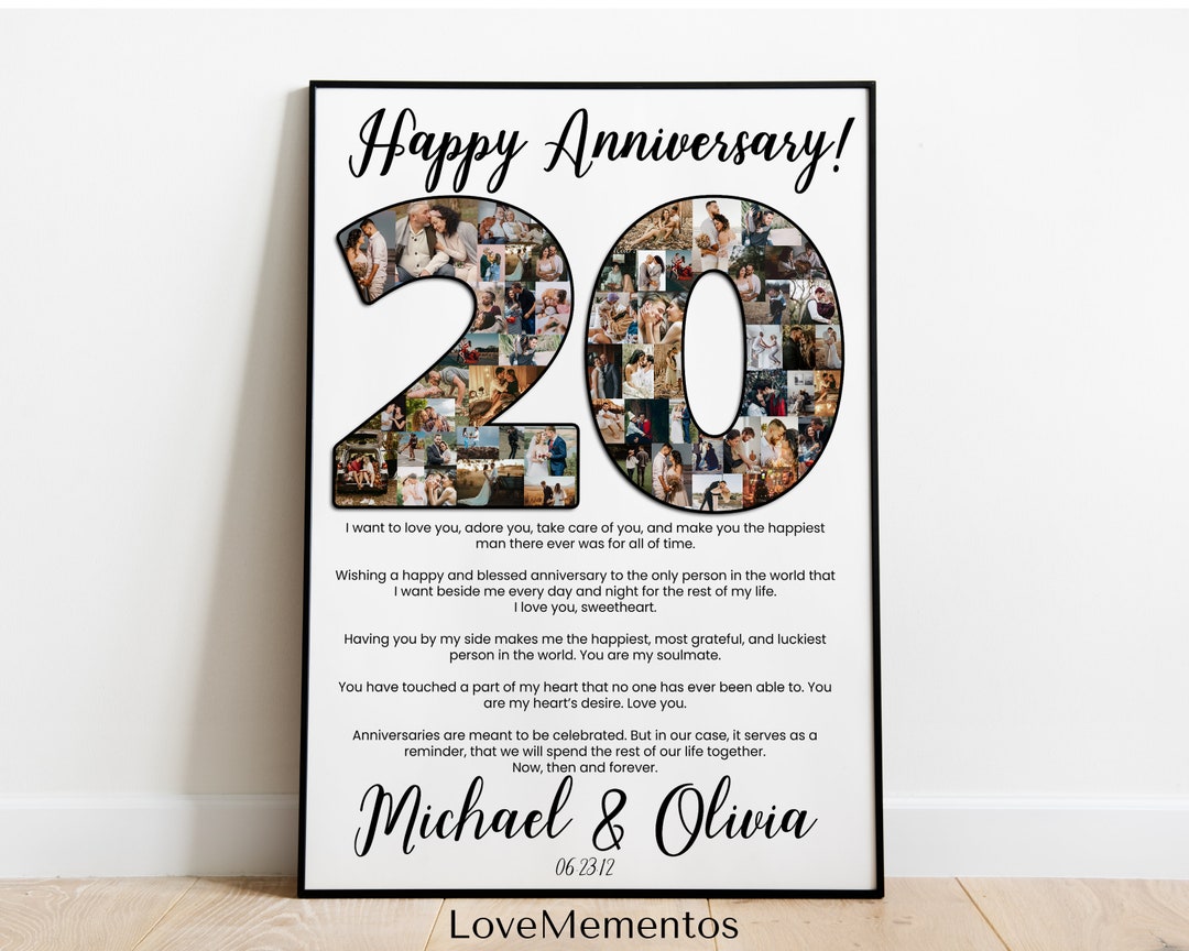 20th Wedding Anniversary Gift for Couples, 20 Years Anniversary Gift