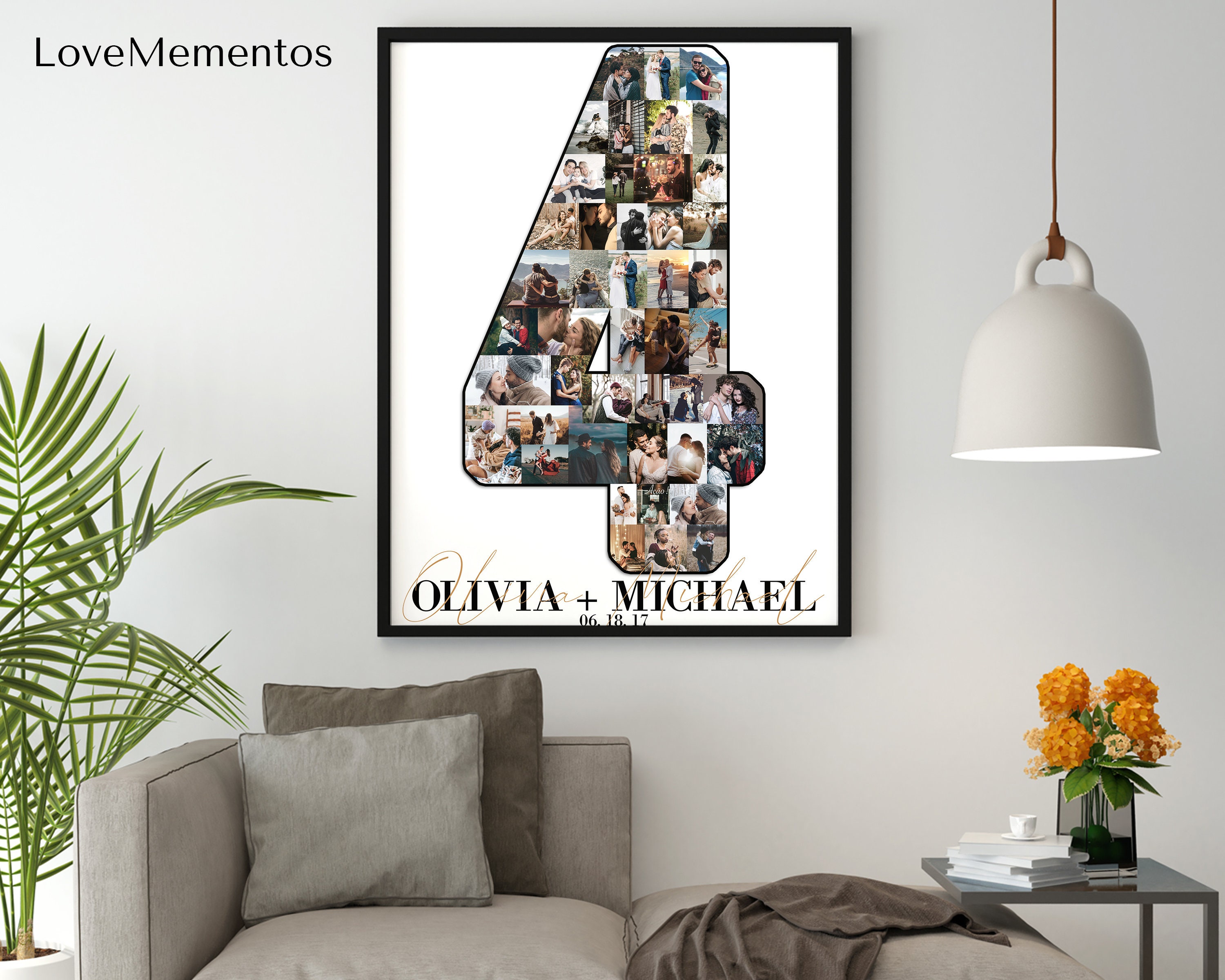 Regalo de aniversario personalizado de 4 años para novio | Etsy