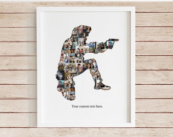 Policer Officer Gift, Personalized Cop Photo Collage, Policeman gift, Police Dad Gift, Police Boyfriend, Law Enforcement, Police retirement