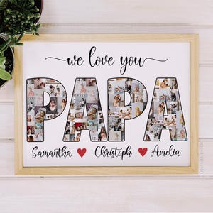 Regalo de San Valentín para papá, regalo de San Valentín para papá de parte de los niños, regalo de collage de fotos para papá de parte de la hija, regalo para papá de parte del hijo, regalo para papá de parte del bebé