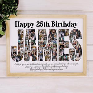 Presente de aniversário de 25 anos para ele e ela, decorações para festa de aniversário de 25 anos, pôster de banner de aniversário de 25 anos, convite de aniversário de 25 anos, cartão de topo de bolo de 25 anos