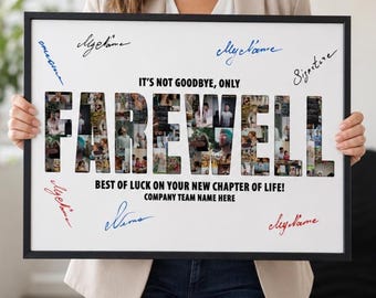 Farewell gift, Retirement gift for Coworker Boss, Graduation gift, Boss leaving Going away, goodbye gift, retirement guestbook photo collage