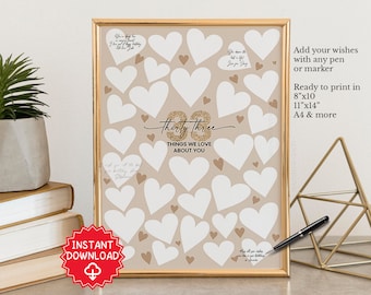 Geburtstagskarte Zum 33. – Vintage-Design, 26,9x20,1 Cm, Mit Umschlag