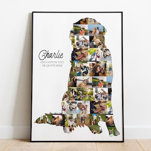 Personalized Golden Retriever Collage, Golden Retriever Dog Loss Memorial Gift for Pet Owner, golden retriever print, Golden Retriever Art