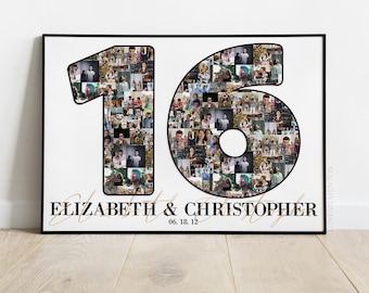 16 years anniversary gift for him her, 16th wedding anniversary card gift for couples picture svg, 16th anniversay gift for husband wife