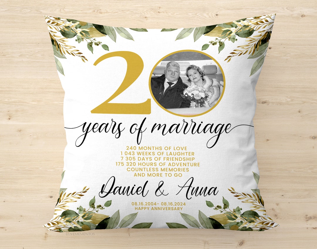 20th Anniversary Gifts Pillow, 20th Anniversary Ornament, 20 Years