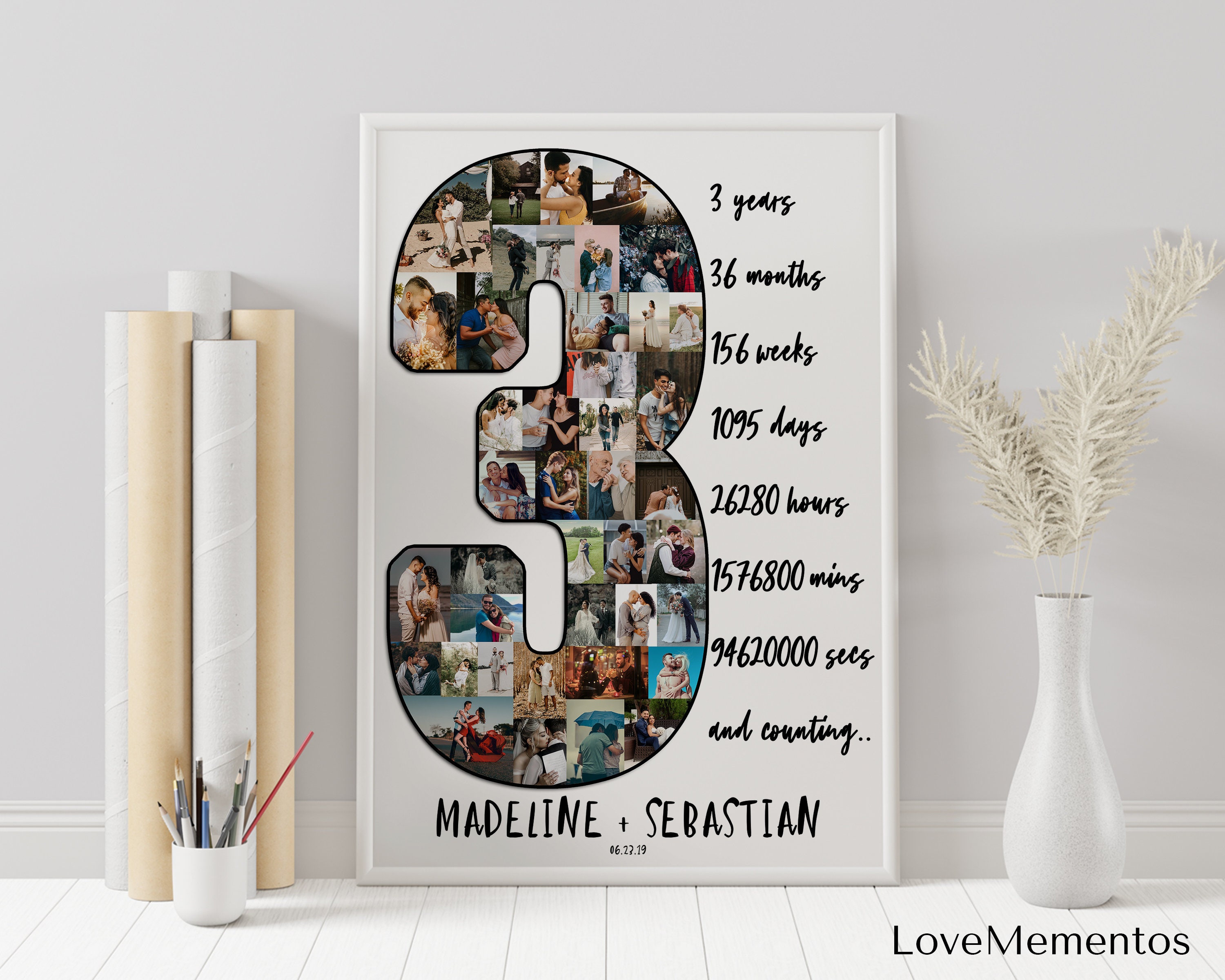 3 year anniversary gifts for Boyfriend 3 years wedding Etsy