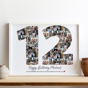 12.Geburtstag Geschenk Junge Mädchen, druckbare Geburtstagskarte 12.Geburtstag, 12.Geburtstag Einladung, 12.Geburtstag Collage Poster SVG Shirt Sohn Tochter