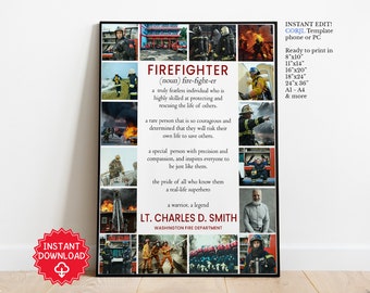 regalo de bombero, decoraciones de regalo de jubilación de bombero, promoción de bomberos, bombero marido esposa novio novia placa hombre mujer