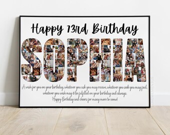 Personalized 73rd Birthday Gift Men Women, 73rd Birthday Name Collage, 73rd Birthday Party Decors Invitation, 73rd Birthday Gift for Him Her