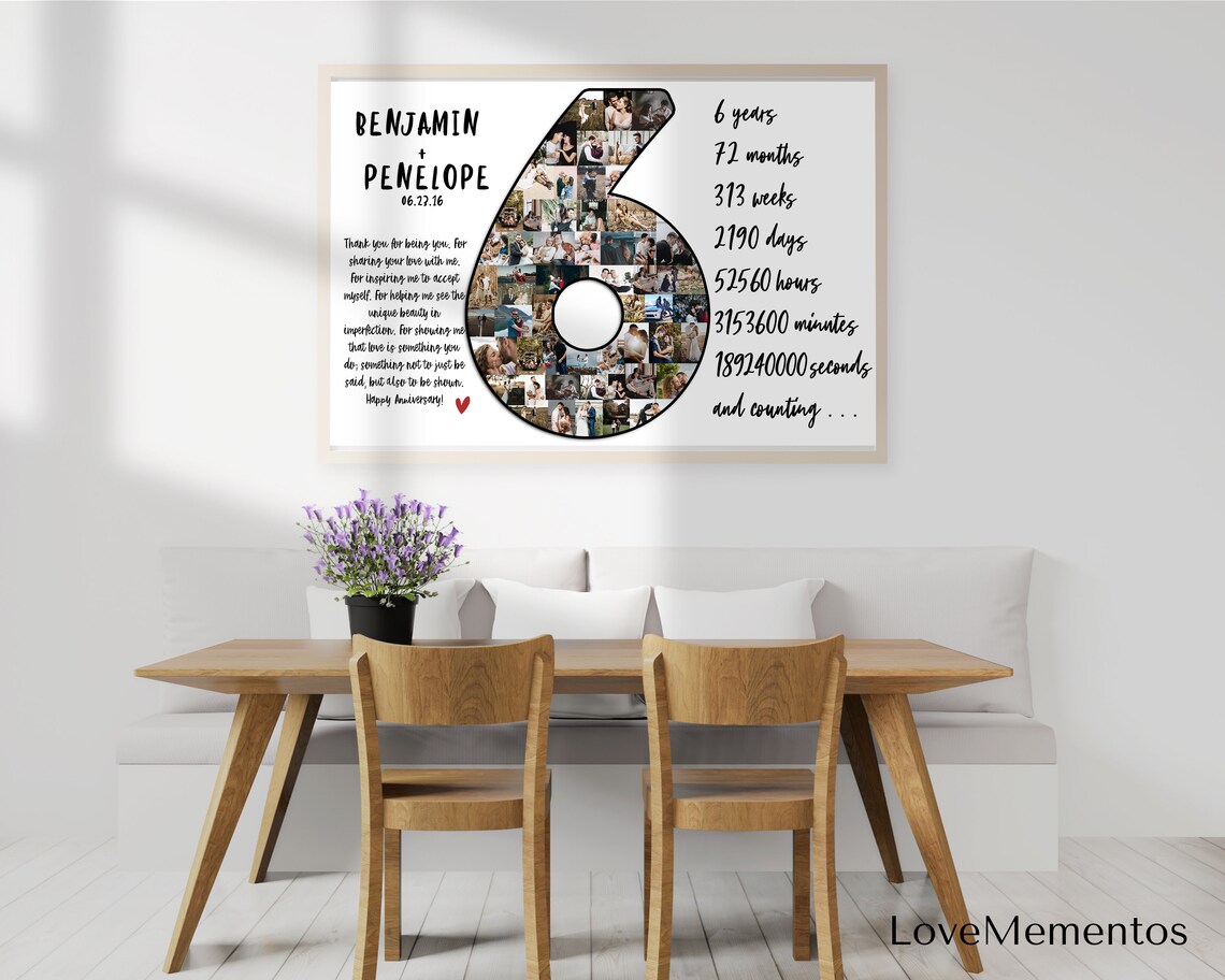 6 Years Anniversary Gift for Wife 6th Wedding Anniversary | Etsy