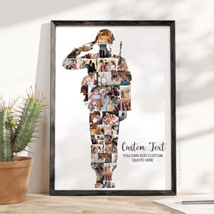 Leger soldaat fotocollage, militair cadeau, leger echtgenoot, vriend leger, soldaat vader, cadeau voor soldaat, legerpaar, legermoeder, legervrouw