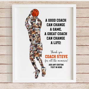 Gift for Basketball Coach, Custom Basketball Coach Photo Frame, basketball team gift, basketball retirement appreciation, basketball team