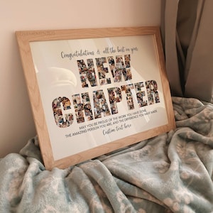 New Chapter Photo Colllage, Goodbye gift,  Moving cities farewell gift, Retirement gift, Coworker Leaving, Colleague Moving Away, Farewell