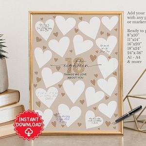 18 Reasons We Love you, 18th Birthday Gift Her Him, 18th Birthday invitations, 18th Birthday party Decor card, 18th Birthday Guest Sign svg