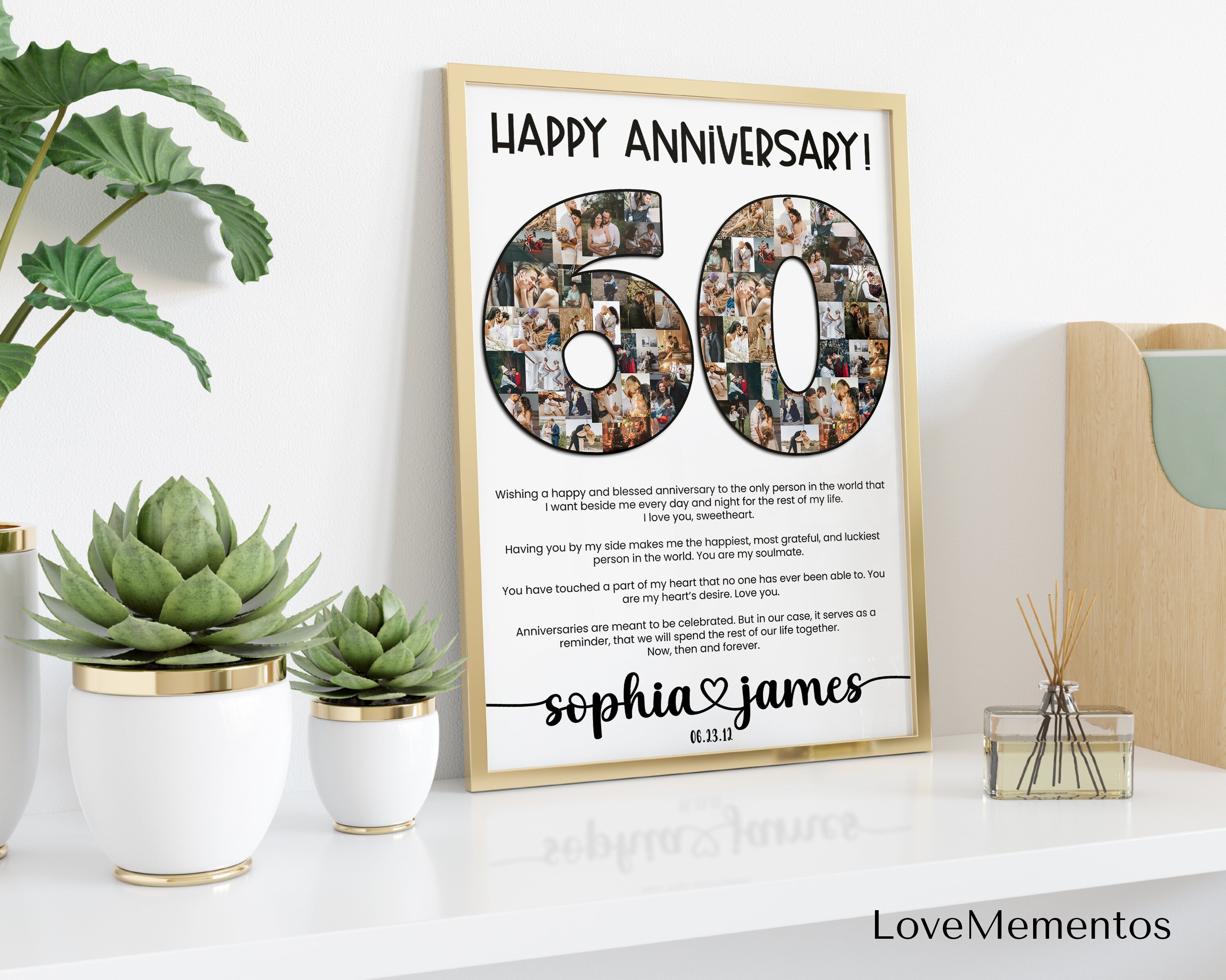 60th Wedding Anniversary Gift for Couples 60 Years Etsy