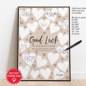 Goodluck on new chapter gift for colleague coworker, farewell party gift sign guestbook, new chapter gift, new job gifts, moving away gift