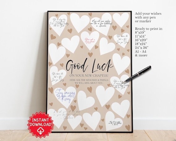 Goodluck on new chapter gift for colleague coworker, farewell party gift sign guestbook, new chapter gift, new job gifts, moving away gift