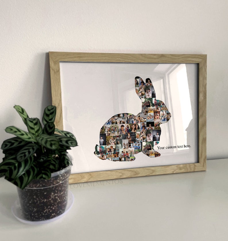 Rabbit Bunny Photo Collage, Personalized Bunny Owners Gift, Bunny Mom ...