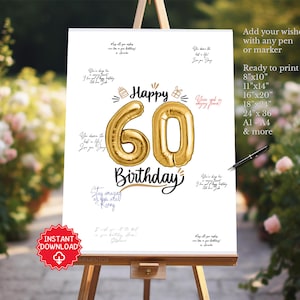 60 Jahre Geburtstags-Dekoration, Geschenke zum 60 Geburtstag für Sie Frauen, 60 Jahre Geburtstags-Partyschild-Einladung, 60 Jahre alte Männer Karte