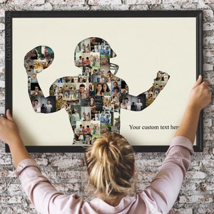 Football Coach gift, American football Lover Gift, Personalized Football Gift for Players Photo Collage, Football Gifts for Boys Son Men image 2