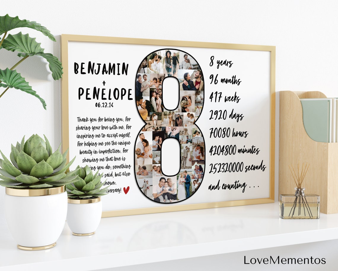 Bronze Wedding Anniversary Gift for Husband Eight Years Down Etsy