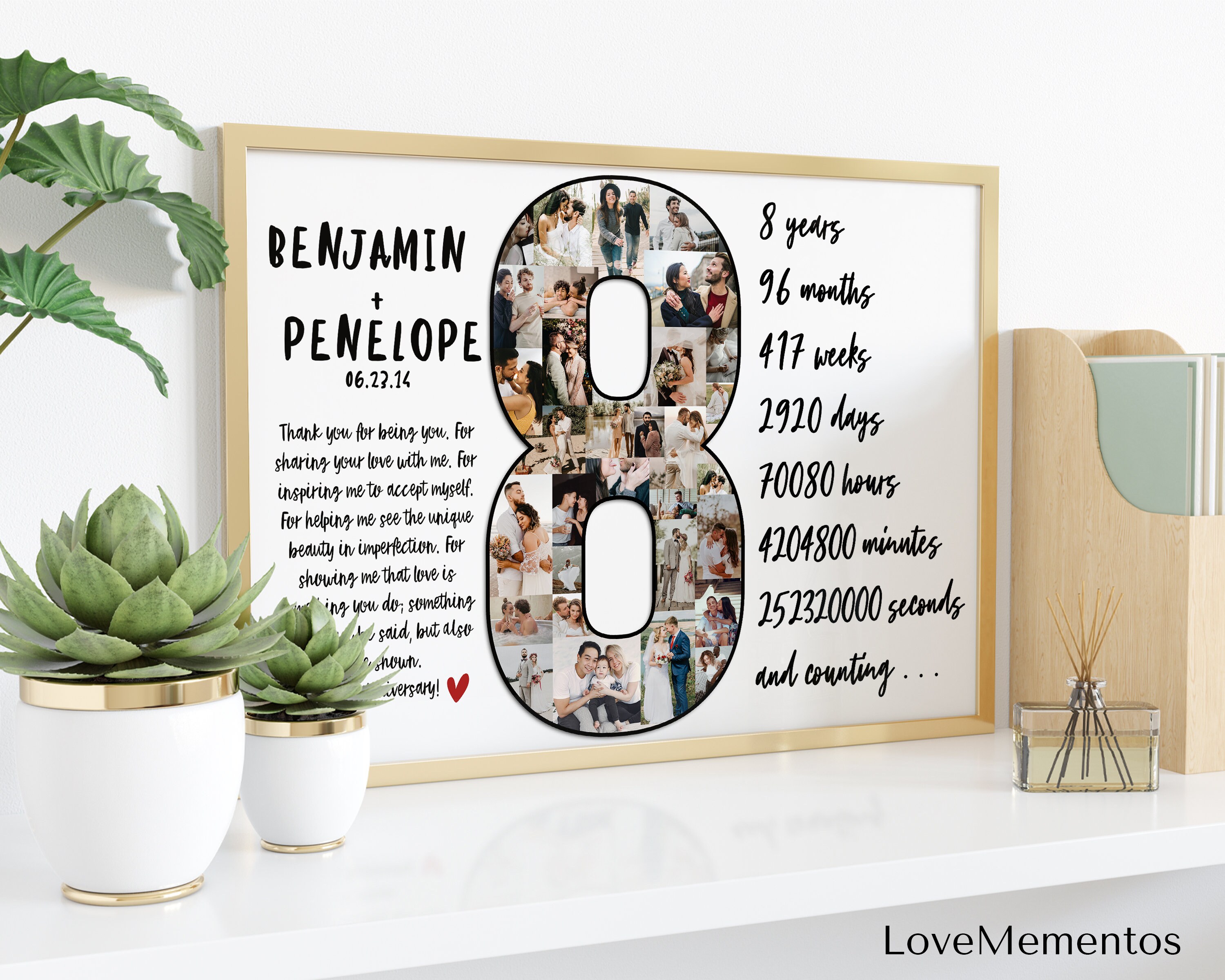 Bronze Wedding Anniversary Gift for Husband Eight Years Down Etsy