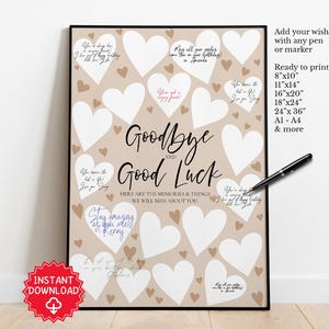 Tarjeta de despedida de despedida y buena suerte, regalo para un colega que deja su trabajo en la empresa, cosas que extrañaremos de usted, letrero de fiesta de jubilación para el jefe