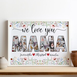 Mama Fotocollage, Muttertagsgeschenk für Mama von Tochter Sohn, Geschenk für Mama von Kindern, Geburtstagsgeschenk für Mama Mama, Mama meine beste Freundin
