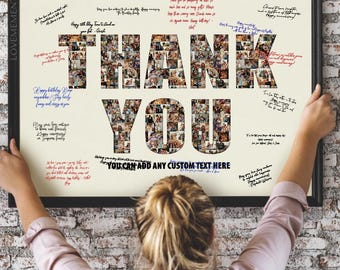 Thank You Photo Collage, Retirement Gift for Boss, Farewell Gift for Coworker, Colleague Moving Away Going Away Gift, Boss Leaving,  Goodbye